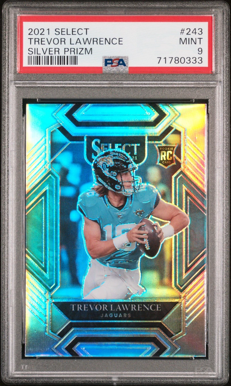 2021 Panini Select 243 Trevor Lawrence Silver Prizm PSA 9