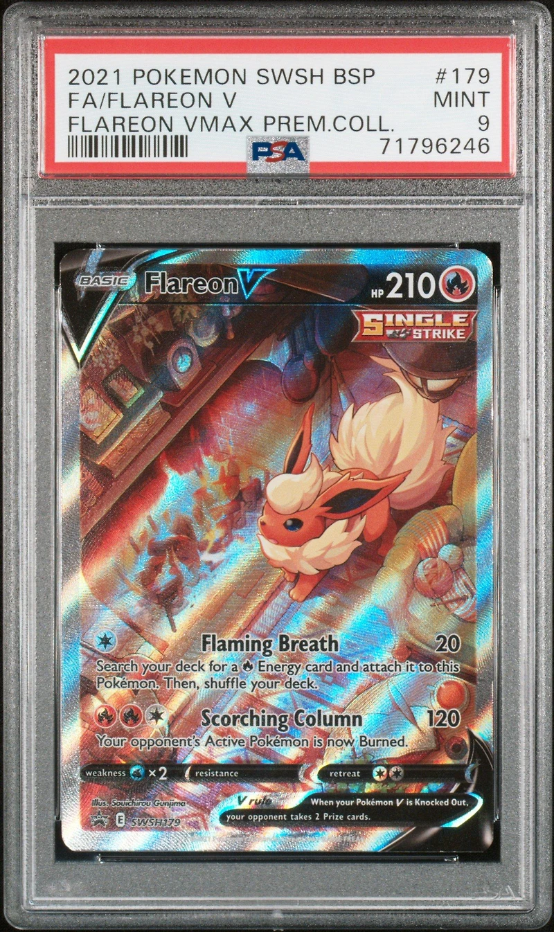 2021 Pokemon Swsh Black Star Promo 179 Fa/flareon V PSA 9
