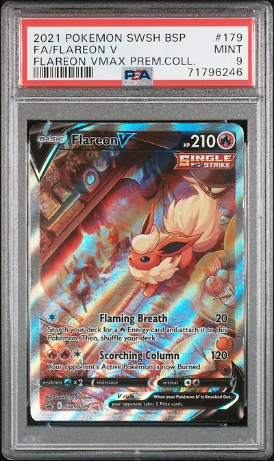 2021 Pokemon Swsh Black Star Promo 179 Fa/flareon V PSA 9