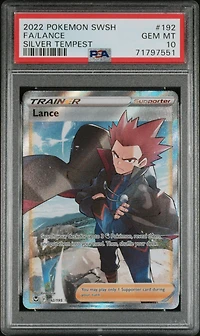 2022 Pokemon Sword & Shield Silver Tempest 192 Full Art/lance PSA 10