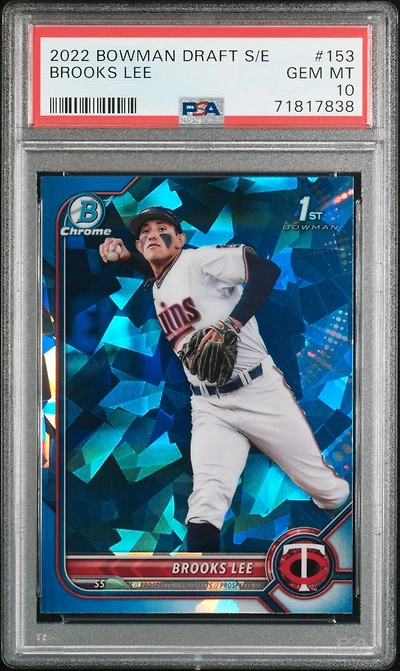 2022 Bowman Draft Chrome Sapphire Edition Bdc153 Brooks Lee PSA 10