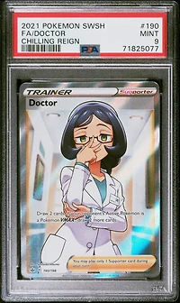 2021 Pokemon Sword & Shield Chilling Reign 190 Full Art/doctor PSA