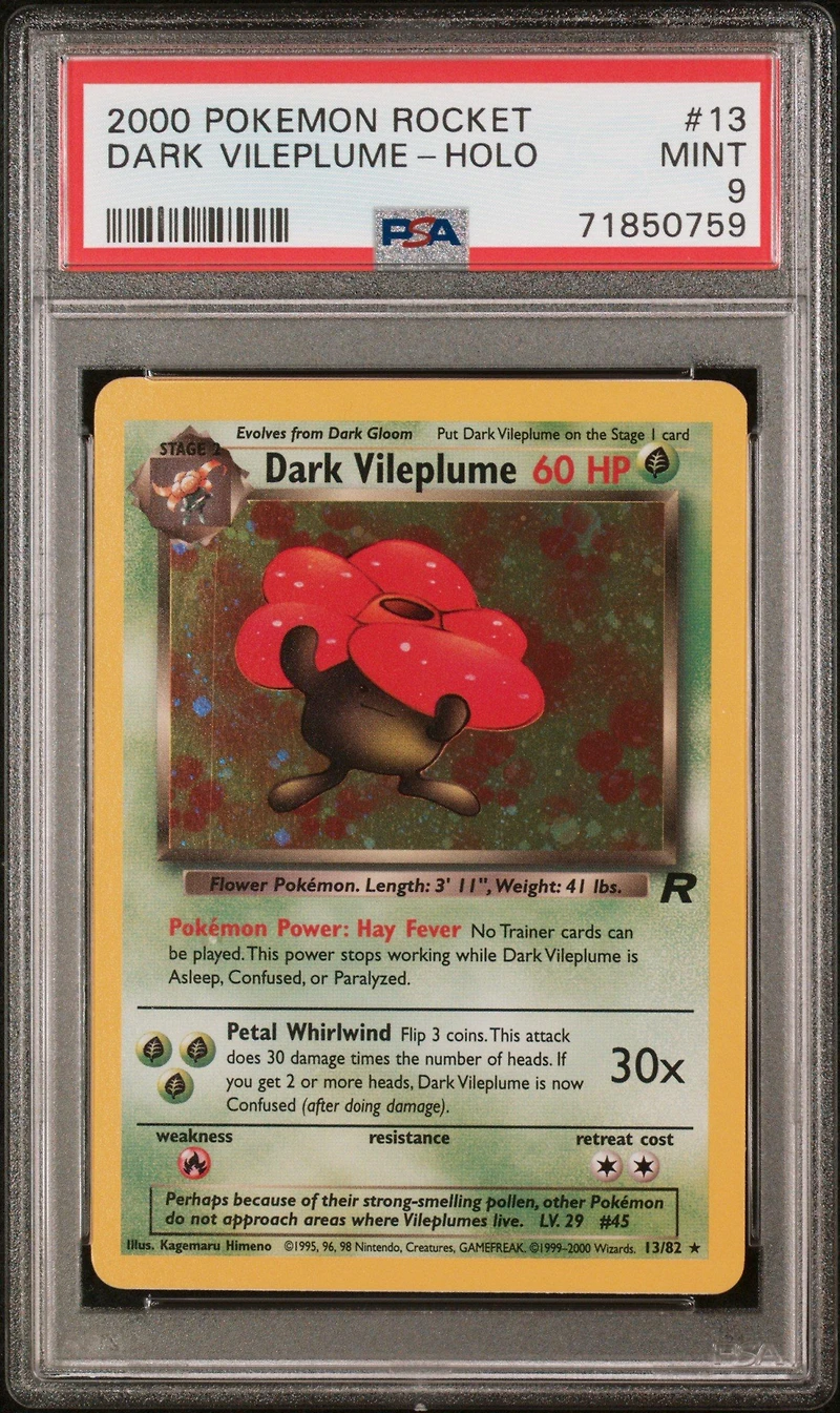 2000 Pokemon Rocket 13 Dark Vileplume PSA