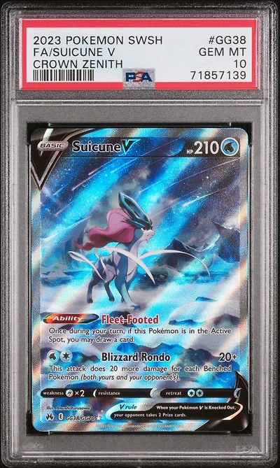 2023 Pokemon Sword And Shield Crown Zenith Gg38 Fa/suicune V PSA