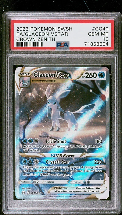 2023 Pokemon Sword And Shield Crown Zenith Gg40 Fa/glaceon Vstar PSA