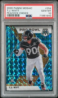 2020 Panini Mosaic 254 T.j. Watt Peacock Choice PSA 10