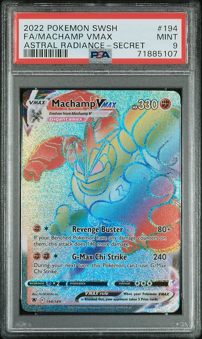 2022 Pokemon Sword & Shield Astral Radiance 194 Fa/machamp Vmax PSA 9