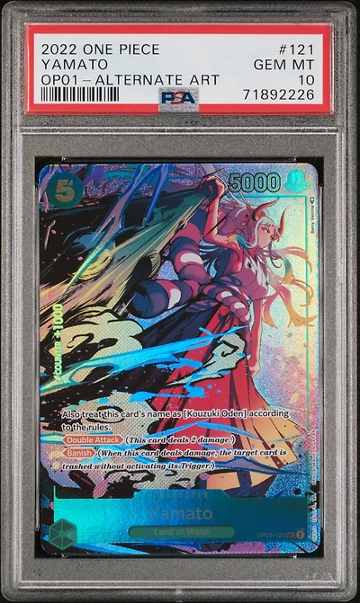 2022 One Piece Op01-romance Dawn 121 Yamato Alternate Art PSA 10