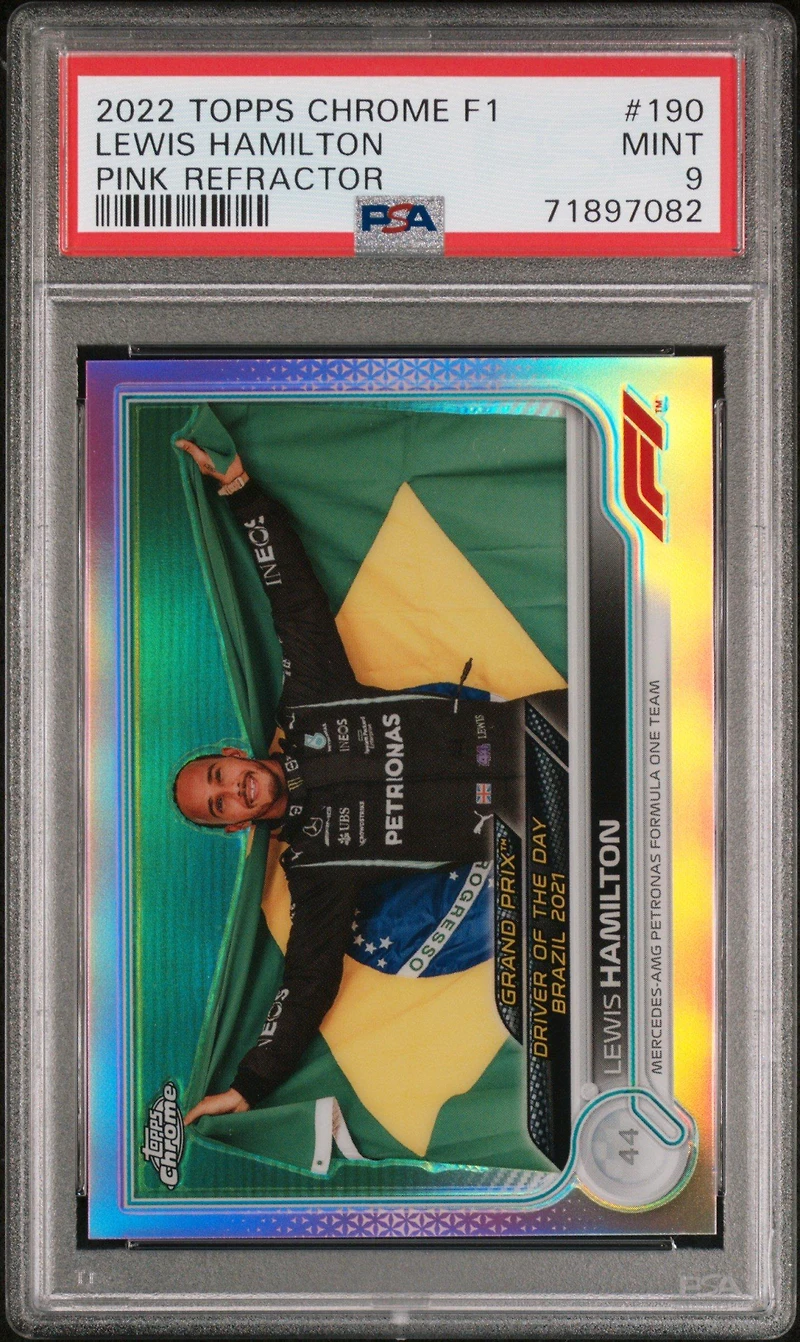 2022 Topps Chrome Formula 1 Lewis Hamilton Refractor PSA