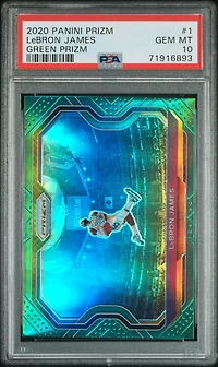 2020 Panini Prizm 1 Lebron James Green Prizm PSA