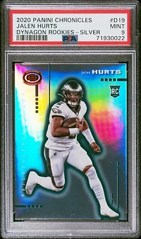 2020 Panini Chronicles Dynagon Rookies D19 Jalen Hurts Silver PSA 9