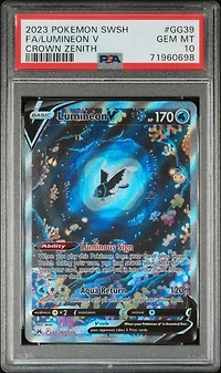 2023 Pokemon Sword And Shield Crown Zenith Gg39 Full Art/lumineon V PSA