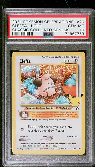 2021 Pokemon Celebrations Classic Collection 20 Cleffa-holo PSA