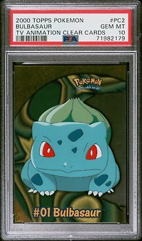 2000 Topps Pokemon Tv Animation Clear Cards Pc2 Bulbasaur PSA 10