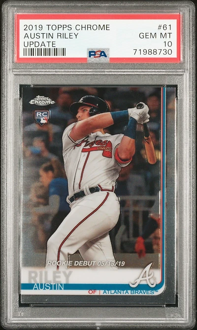 2019 Topps Chrome Update 61 Austin Riley PSA 10
