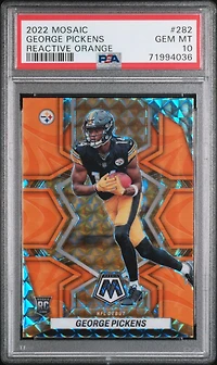 2022 Panini Mosaic 282 George Pickens Reactive Orange PSA