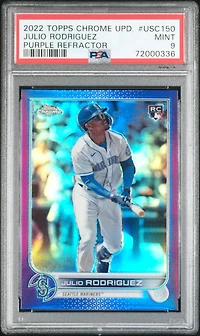 2022 Topps Chrome Update Usc150 Julio Rodriguez Purple Refractor PSA 9