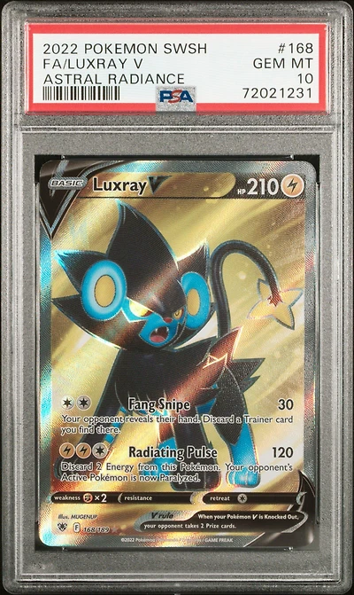 2022 Pokemon Sword & Shield Astral Radiance 168 Full Art/luxray V PSA 10