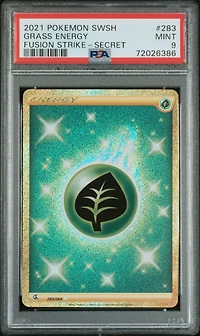 2021 Pokemon Sword & Shield Fusion Strike 283 Grass Energy Secret PSA 9