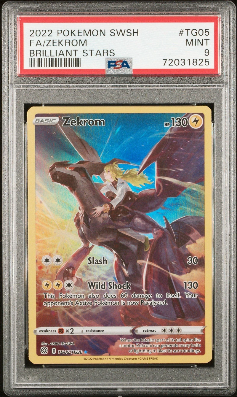2022 Pokemon Sword & Shield Brilliant Stars Tg05 Fa/zekrom PSA
