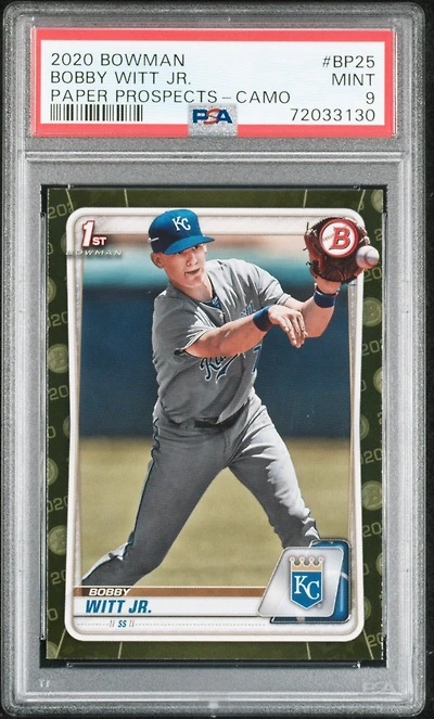 2020 Bowman Paper Prospects Bp25 Bobby Witt Jr. Camo PSA 9