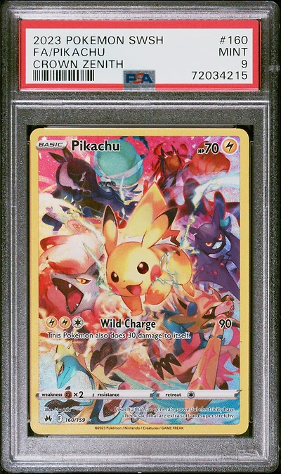 2023 Pokemon Sword And Shield Crown Zenith 160 Fa/pikachu PSA