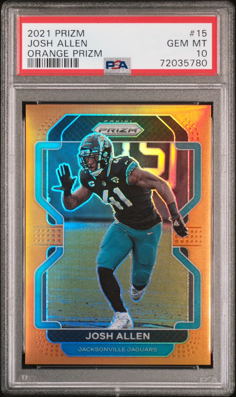 2021 Panini Prizm 15 Josh Allen Orange Prizm PSA 10