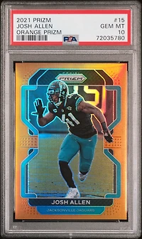 2021 Panini Prizm 15 Josh Allen Orange Prizm PSA 10