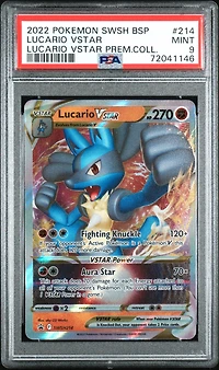 2022 Pokemon Swsh Black Star Promo 214 Lucario Vstar Lucario Vstar Premium Collection PSA 9