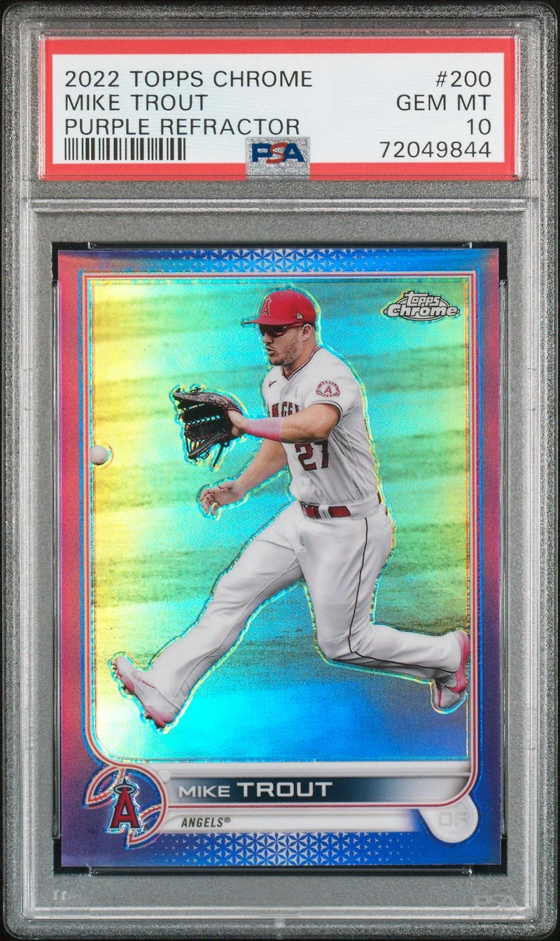 2022 Topps Chrome 200 Mike Trout Purple Refractor PSA 10