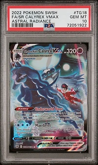 2022 Pokemon Sword & Shield Astral Radiance Tg18 Full Art/shadow Rider Calyrex Vmax PSA 10