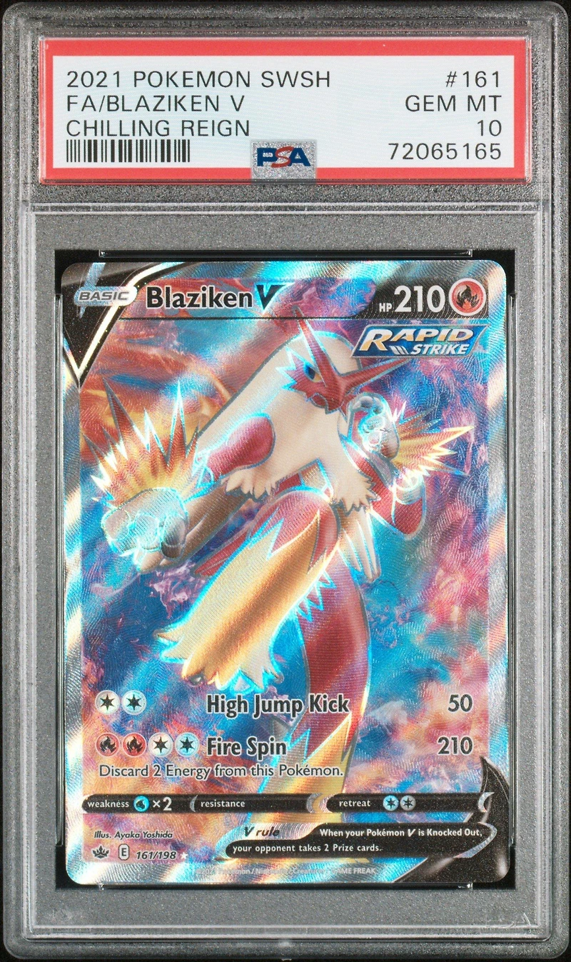 2021 Pokemon Sword & Shield Chilling Reign 161 Fa/blaziken V PSA 10
