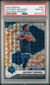 2020 Panini Mosaic 261 Anthony Edwards Reactive Orange PSA 10