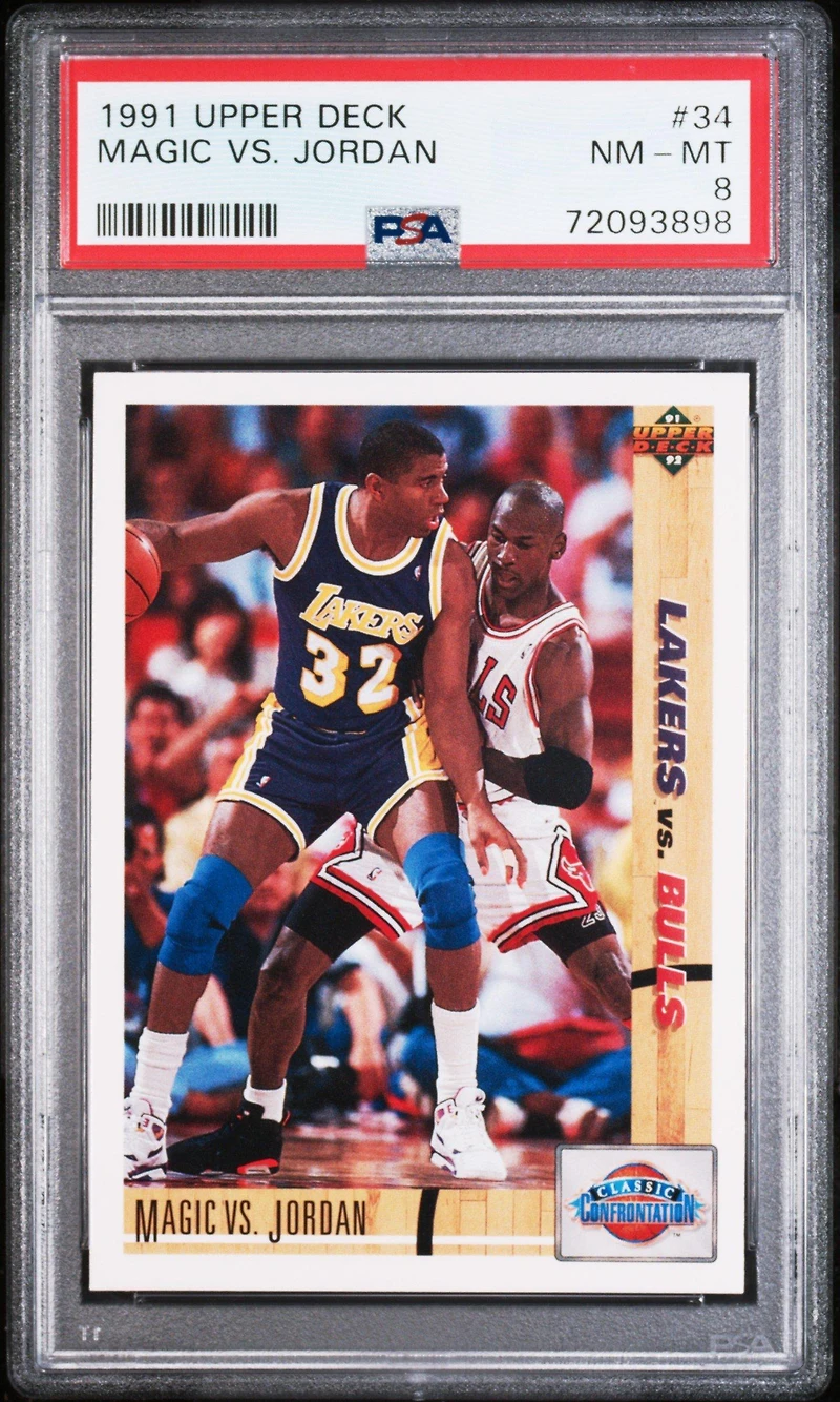 1991 Upper Deck 34 Magic Vs. Jordan PSA 8