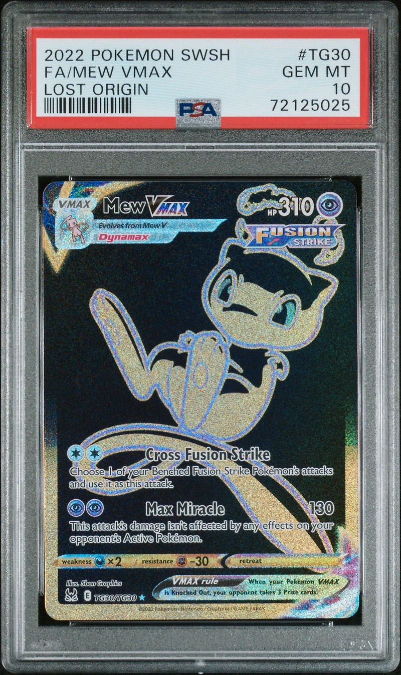 2022 Pokemon Sword & Shield Lost Origin Tg30 Fa/mew Vmax PSA