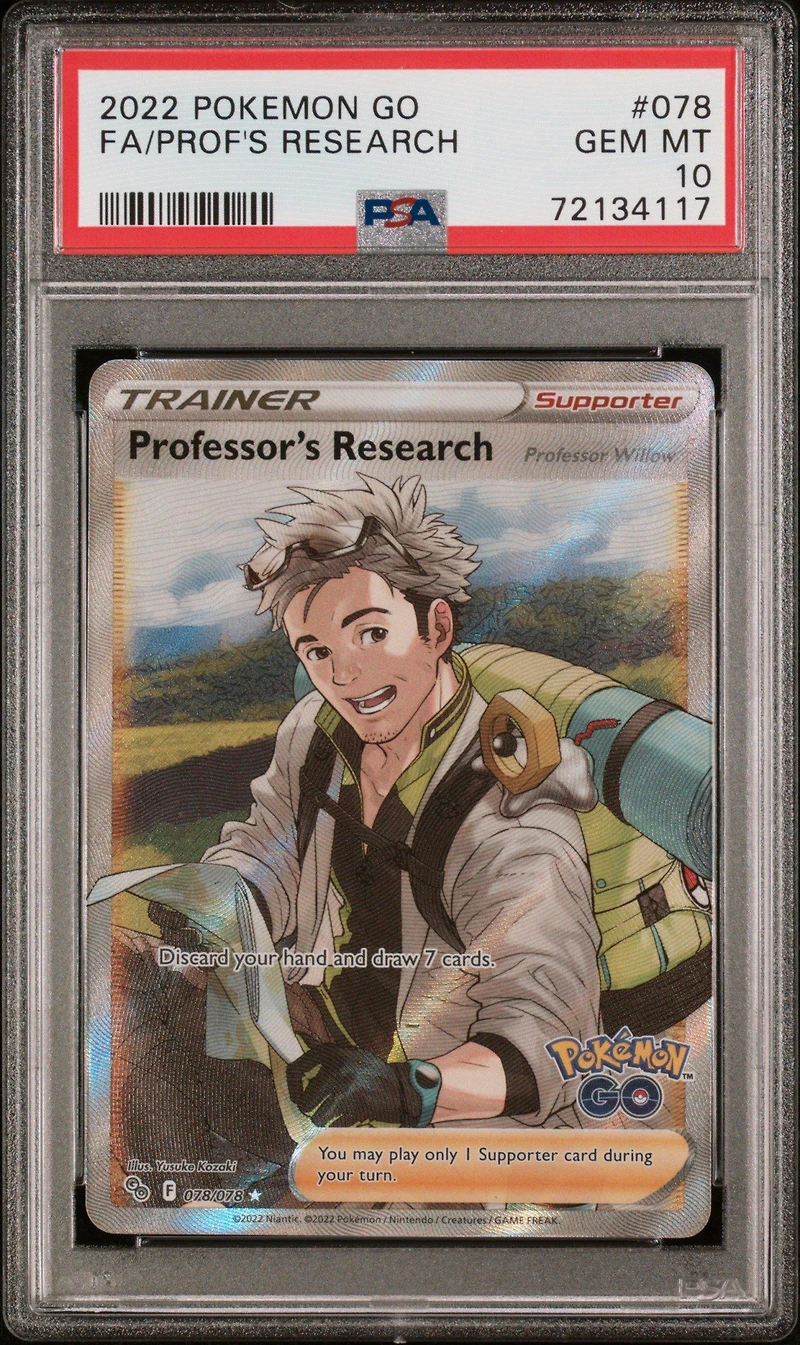 2022 Pokemon Go 078 Full Art/professor's Research PSA 10