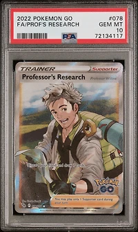 2022 Pokemon Go 078 Full Art/professor's Research PSA 10