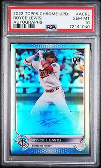 2022 Topps Chrome Update Autographs Acrl Royce Lewis PSA 10