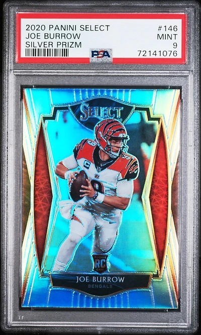 2020 Panini Select 146 Joe Burrow Silver Prizm PSA 9
