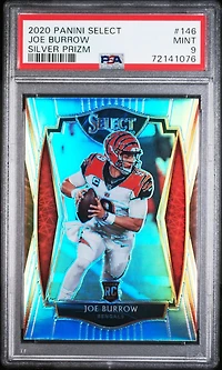 2020 Panini Select 146 Joe Burrow Silver Prizm PSA 9