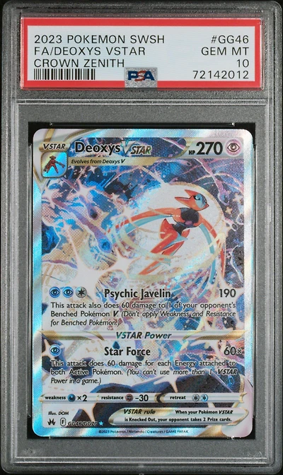 2023 Pokemon Sword And Shield Crown Zenith Gg46 Full Art/deoxys Vstar PSA