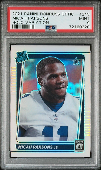 2021 Panini Donruss Optic 245 Micah Parsons Holo Variation PSA