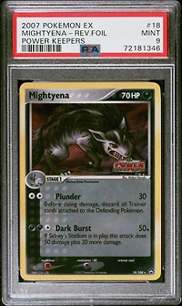 2007 Pokemon Ex Power Keepers 18 Mightyena-reverse Foil PSA 9