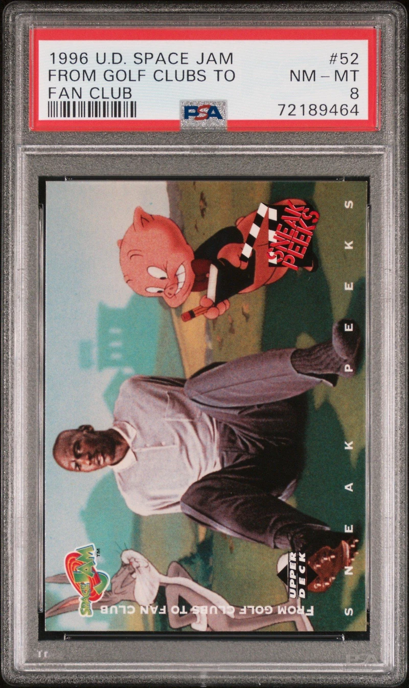1996 Upper Deck Space Jam 52 From Golf Clubs To Fan Club PSA 8