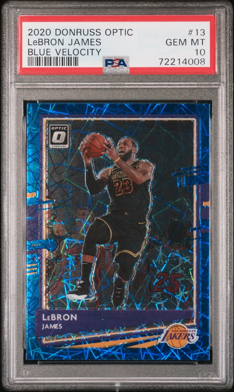 2020 Panini Donruss Optic 13 Lebron James Blue Velocity PSA 10