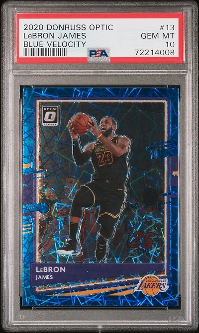 2020 Panini Donruss Optic 13 Lebron James Blue Velocity PSA 10