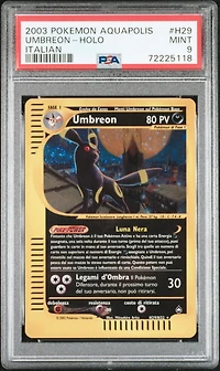 2003 Pokemon Aquapolis H29 Umbreon-holo Italian PSA 9