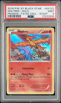 2016 Pokemon Xy Black Star Promo Xy127 Moltres-holo Fates Collide-staff PSA 9