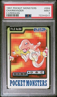 1997 Pocket Monsters Carddass 004 Charmander PSA 9
