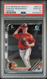 2019 Bowman Draft Bdc22 Gunnar Henderson Chrome PSA 10